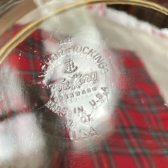 1950s signed George Briard Fire King 2QT silver floral...